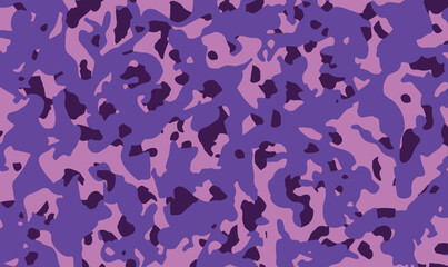 Vector illustration of abstract camouflage design with a mix of purple and pink. Camouflage texture natural soft colors background, wallpaper. For modern hunting and military purposes.