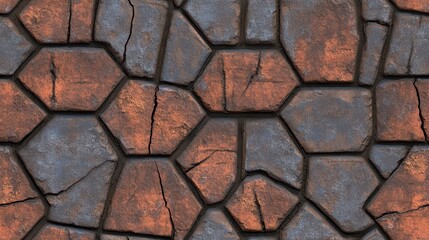 Rustic Stone Pavement: A detailed close-up of a rustic stone pavement, showcasing the natural textures and intricate patterns, conveying durability and timeless beauty.