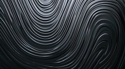 Black Textured Surface With Flowing Lines Creates a Dynamic Visual Effect in a Modern Setting