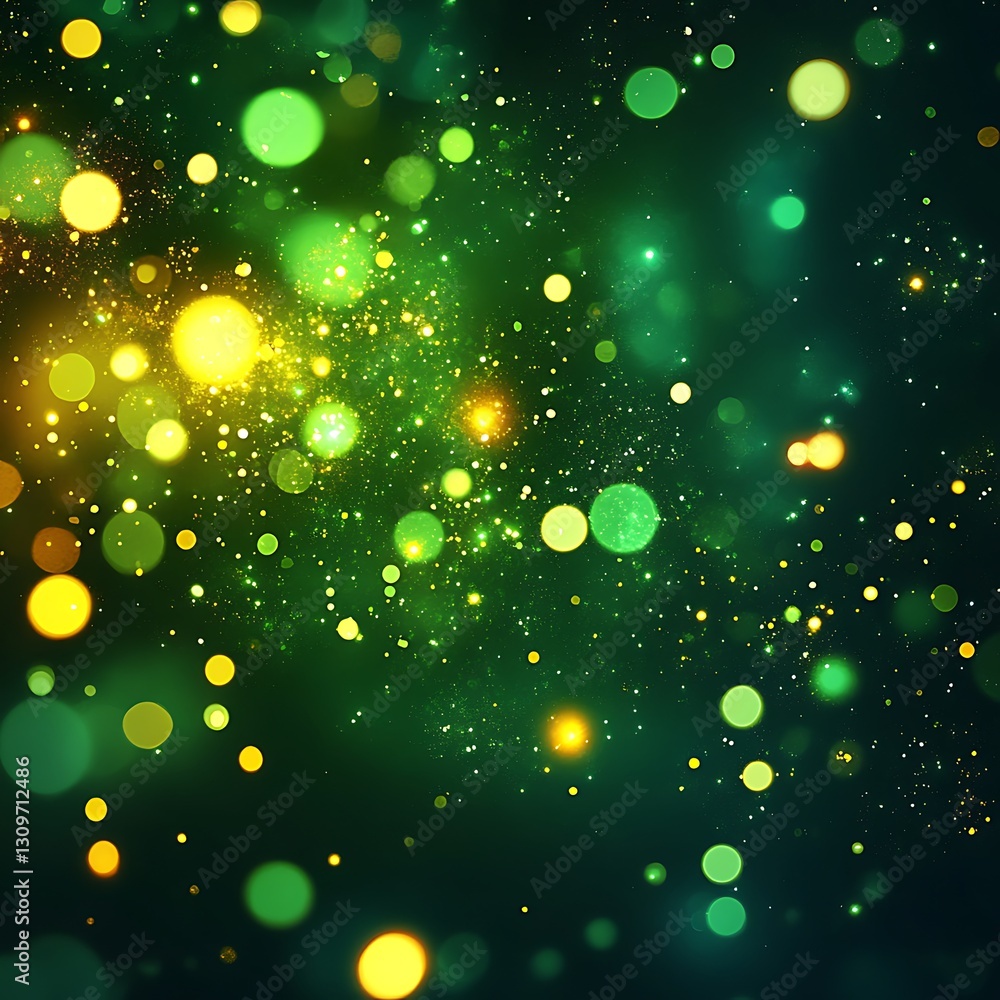 Poster sparkling green abstract light bokeh background