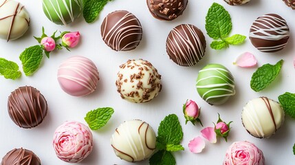 Pastel Chocolate Truffles Assortment for Sweet Treats