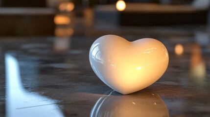 Warmly Glowing Heart-Shaped Candle | Romantic Decor