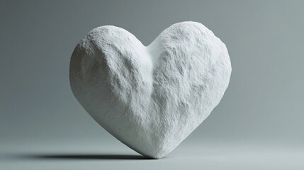 Elegant Heart-Shaped White Textured Sculpture