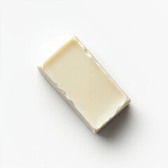 Classic white organic soap bar with a minimalistic look isolated on white background