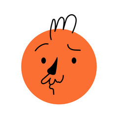 Orange Smiley with Messy Hair