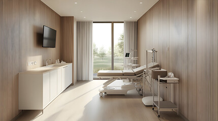 textured beech wood surface with a soft, golden tone, providing a welcoming feel for healthcare settings 