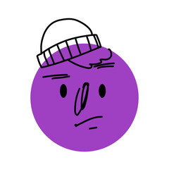 Purple Smiley with Hat