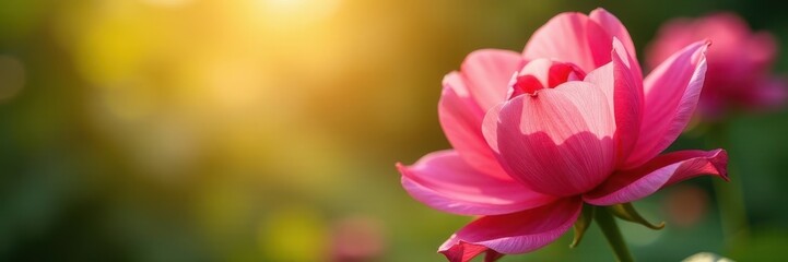 Obraz premium Vibrant blooms in full sunlight, petals unfurling , flower background, garden flowers, summer