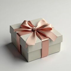 Obraz premium Luxury chocolate gift box, silk ribbon bow, clean white backdrop , bow, food photography