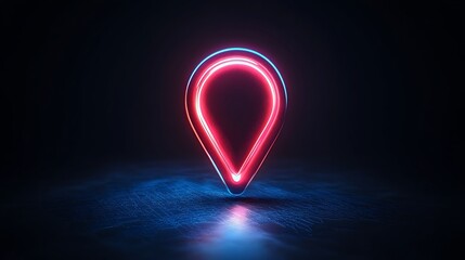Fototapeta premium Neon Map Pointer Studio Shot