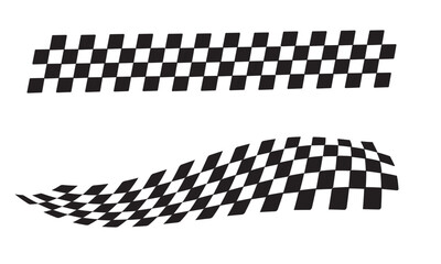 Racing flag vector icon on white background. Checkered flag. start and finish crossed flag. Racing flag.	