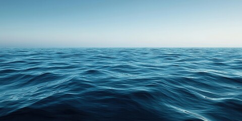 Fototapeta premium Deep blue ocean with gentle waves, peaceful and calm horizon