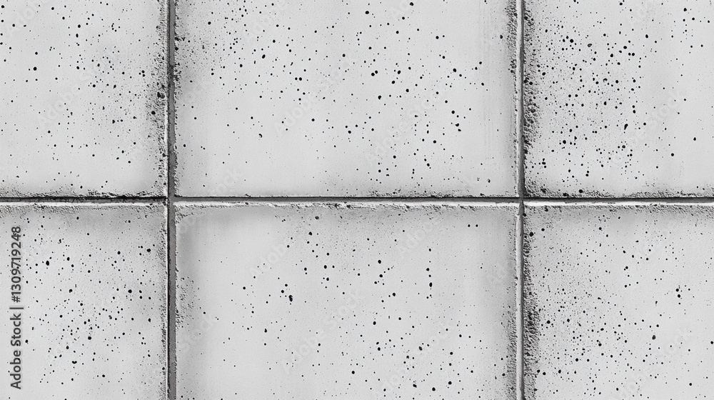 Poster a close-up view of gray concrete tiles, featuring a textured surface with subtle speckles and visibl