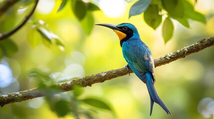 Fototapeta premium Black Bee-eater Bird in Family Meropidae