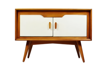 wooden small cabinet isolated on white or transparent 