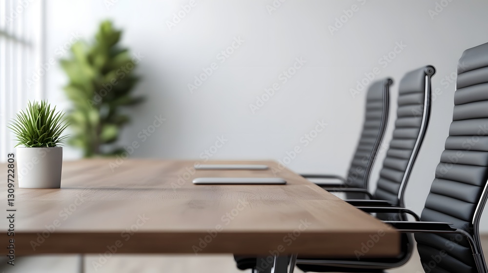 Poster neatly organized desk with productivity tools in modern office setting