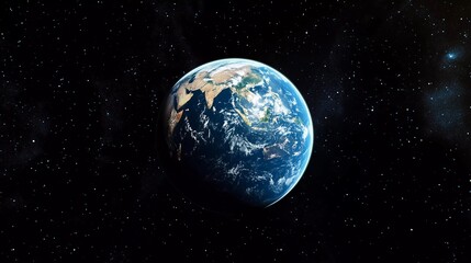 Obraz premium A close up of the Earth in space. The image is black and white. The Earth is the only object in the frame