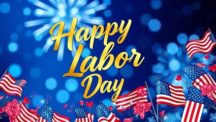 A Vibrant and Festive Digital Illustration Featuring Happy Labour Day