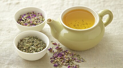 Bright Herbal Tea Set in Contemporary Presentation for Refreshment