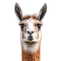 Obraz premium A llama standing gracefully against a white background isolated for a minimalist and clean visual presentation