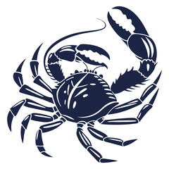 silhouette crab on white background 