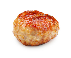 One delicious roasted patty isolated on white