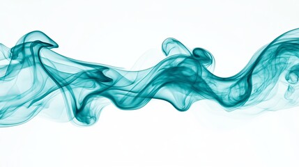Abstract Teal Smoke Wave Design Elegant Swirling Flowing Background Texture Pattern Graphic Art Digital Illustration Modern Artistic Whimsical Serene 