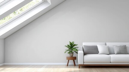 Fototapeta premium Modern Living Room with Minimalist Design and Natural Light