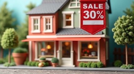Tiny house toy model for sale home finance marketing charming neighborhood environment captivating viewpoint