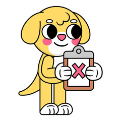 cute dog holding a clipboard
