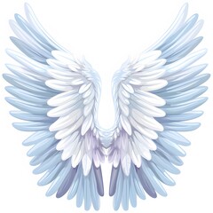 Ethereal Light Blue Angel Wings Design with Soft Feather Texture