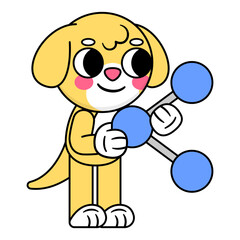 cute dog holding a share sign