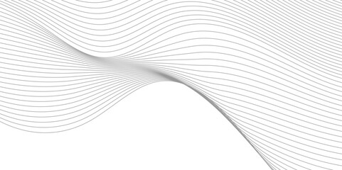 Fototapeta premium Creative line art. Vector illustration EPS 10. black shiny waves with lines created using Blend Tool.Design elements. Wave of many gray lines. Abstract wavy stripes on white background isolated. 