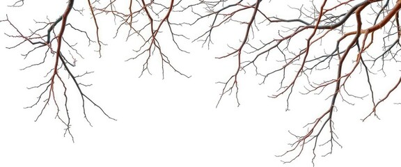 Obraz premium Intricate bare branches isolated against pure white , nature, visual