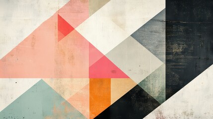 A strikingly modern abstract digital artwork, where vibrant geometric shapes blend into a seamless, balanced visual harmony.