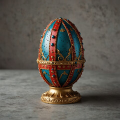 easter egg with red ribbon