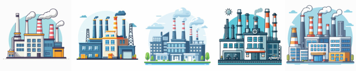 Obraz premium Factory building vector