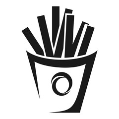 French fries silhouette vector icon,simple,minimalist and modern icon,isolated on white background,can be for sign or logo