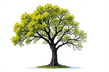 Obraz premium Simple tree branches isolated on white background, tree, rustic
