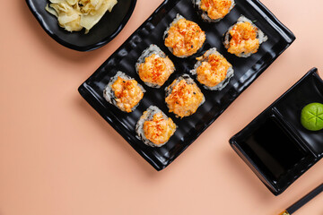 fFesh sushi set traditional japanese food