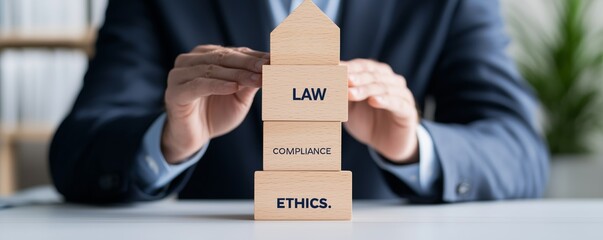 Building Blocks of Law Compliance and Ethics Concept