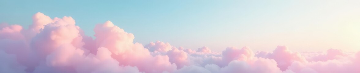 Pastel sky with wispy clouds drifting lazily across the horizon, soft pastels, soft colors