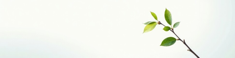 Fototapeta premium Single branch against a bright white background with subtle gradient, nuanced, gradient