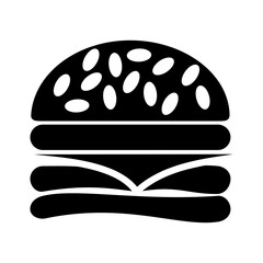 Burger silhouette vector icon,minimalist and modern ideas concept,isolated on white background,can be for sign,food icon