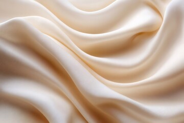 Fototapeta premium Smooth, flowing beige cashmere fabric creates an elegant and luxurious texture, perfect for fashion, design, or background use