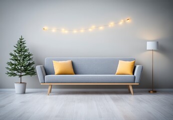 Minimalist Beige Sofa in Modern Interior Setting