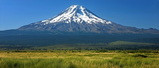 Fototapeta premium Majestic Mount Jefferson Oregon's Volcanic Beauty