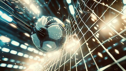 Goal! Dynamic Soccer Ball Entering Net, Action Shot