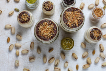 Trendy dessert dubai chocolate magnolia.