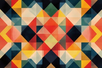 Colorful geometric pattern forming a kaleidoscopic design with dynamic color transitions and translucent effects